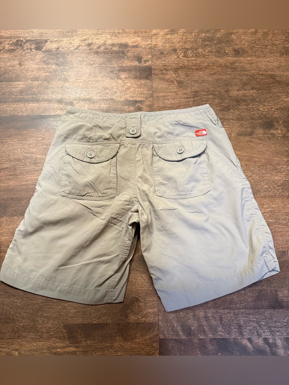 The North Face Women’s Light Gray Cargo Shorts with Button Flap Pockets